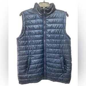 Jackson Hole Outerwear blue quilted Puffer Vest zips up  pockets Men's large